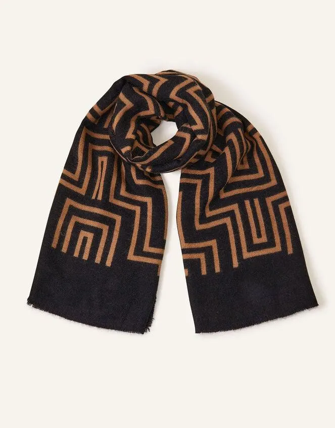 Geometric Print Blanket Scarf
