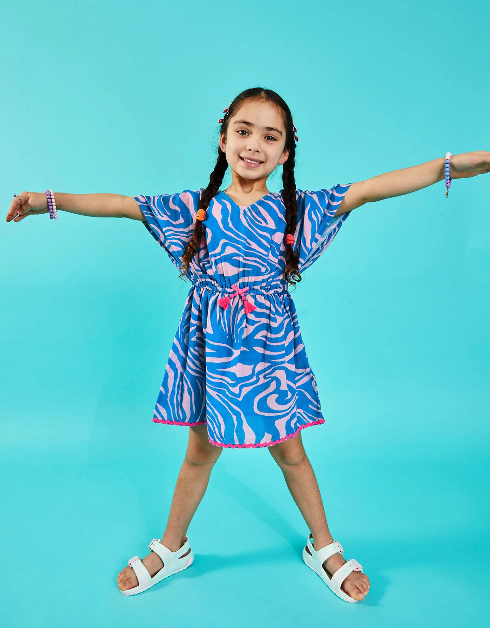 Animal Print Kaftan Blue