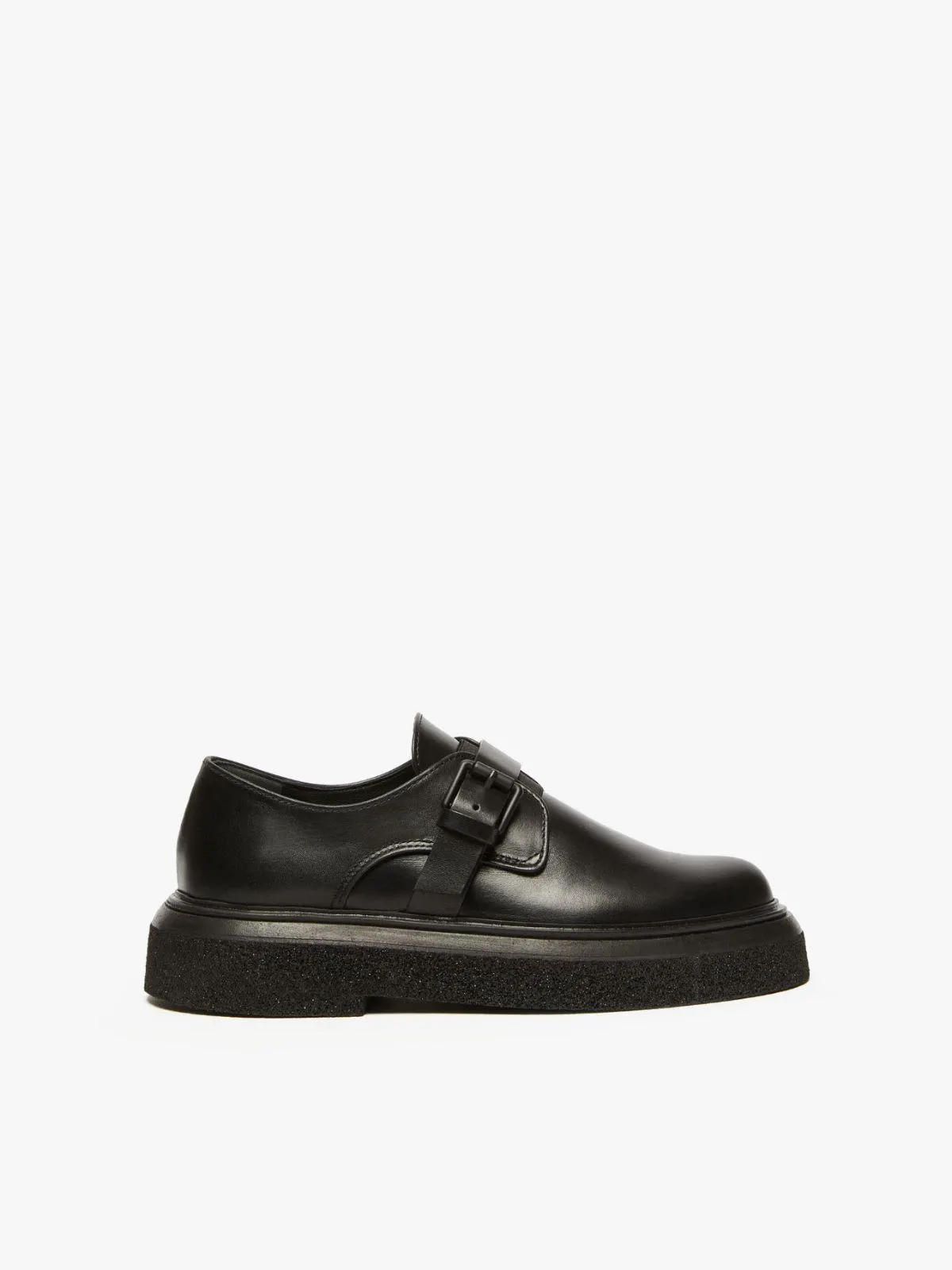 Leather loafers with strap