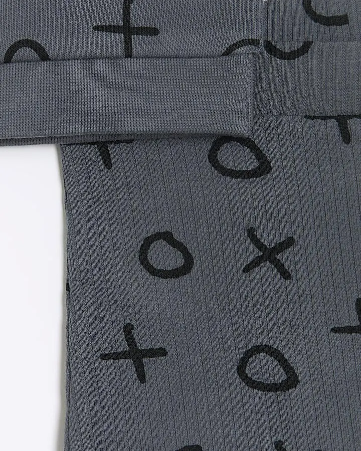 Baby boys grey printed sweatshirt set