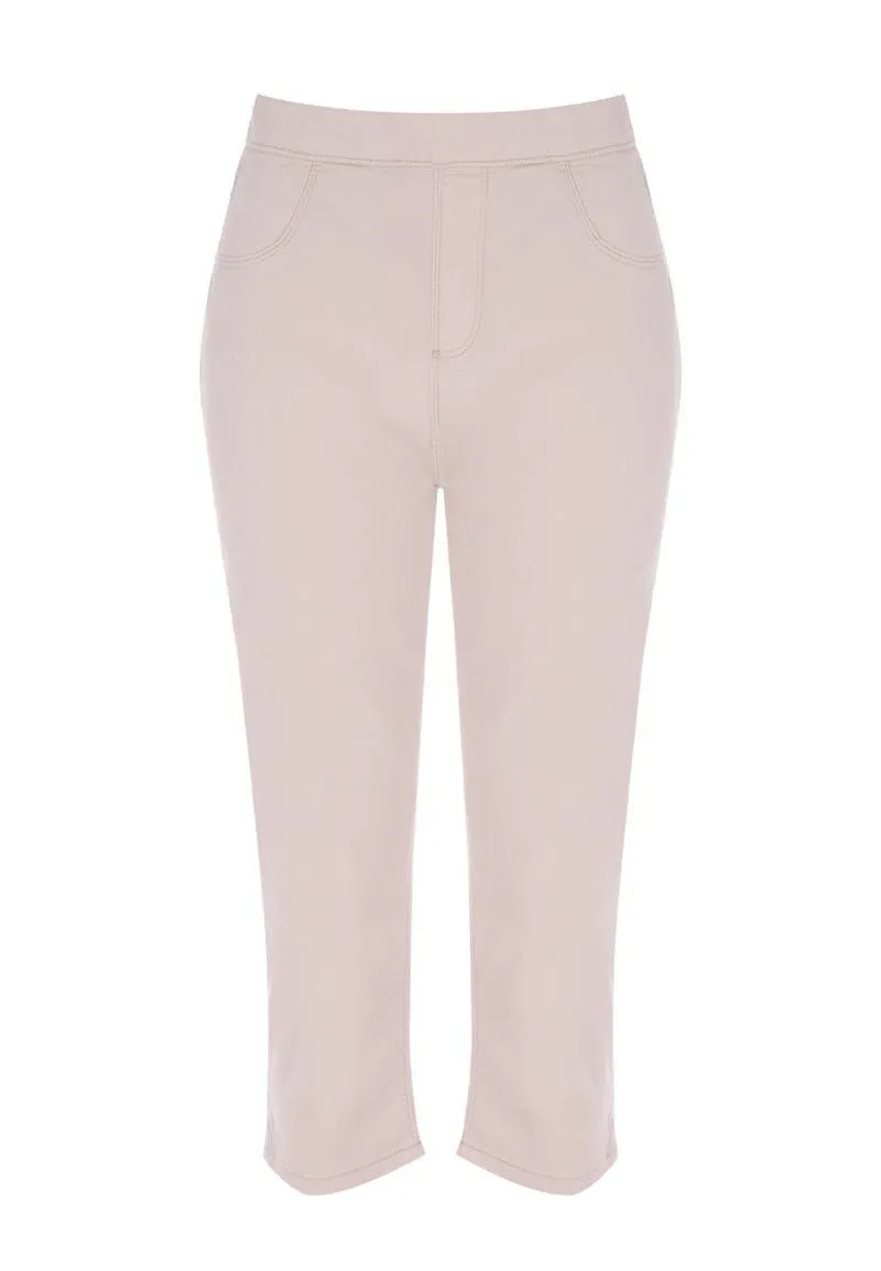 Womens Ecru Cropped Kate Jeggings