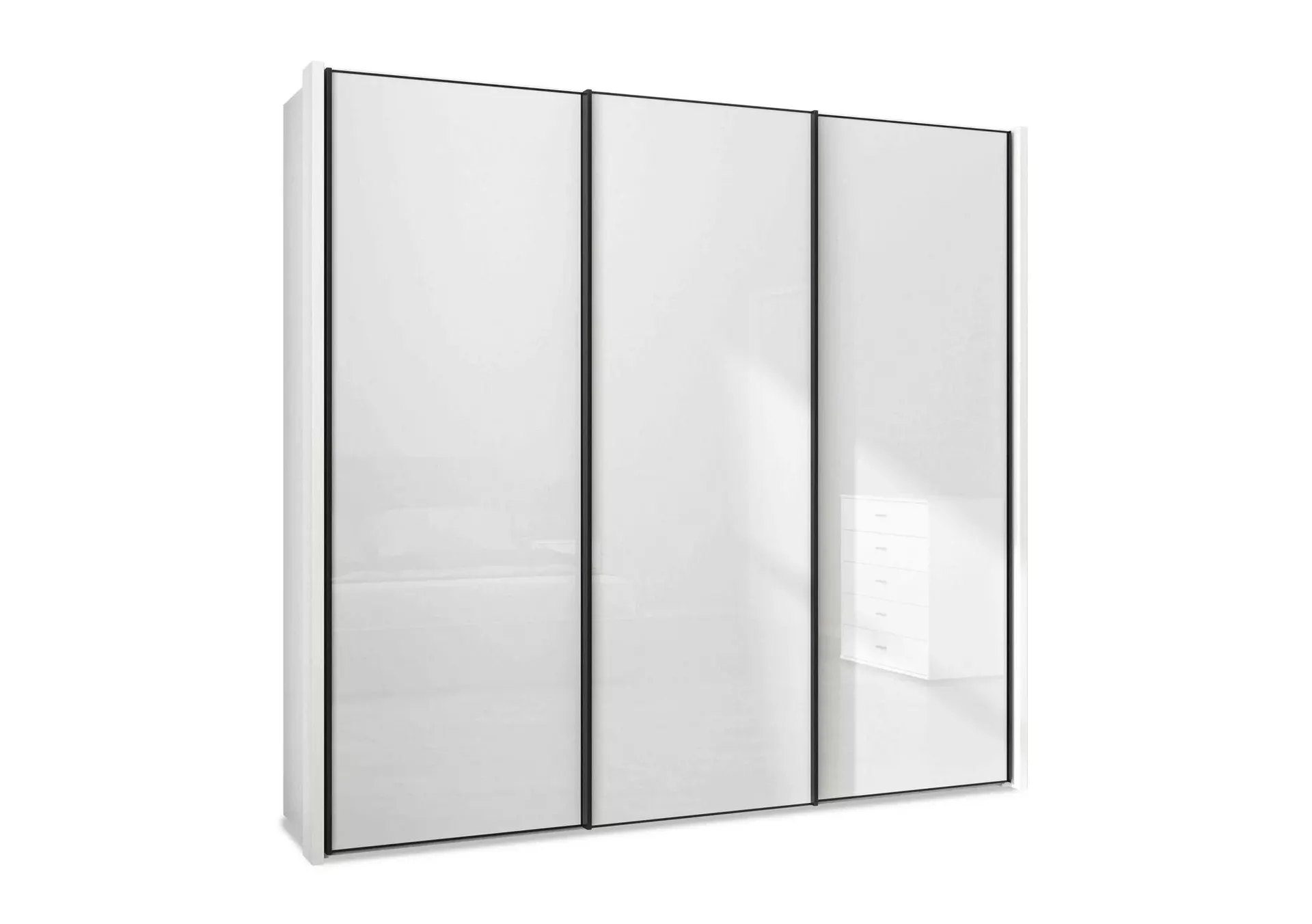Dallas 235cm 3 Door Sliding Glass Wardrobe