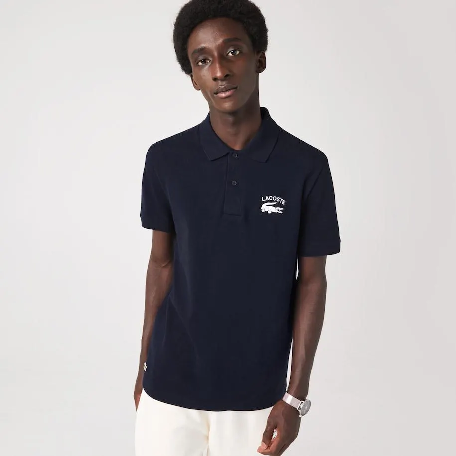 Regular Fit Lacoste Branded Stretch Cotton Polo Shirt
