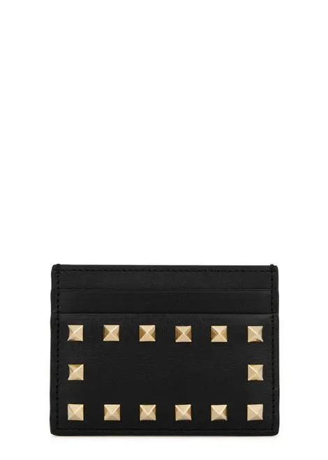 VALENTINO GARAVANI Rockstud leather card holder