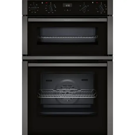 NEFF U1ACE2HG0B 59.4cm Built In Electric Double Oven - Black with Graphite Trim