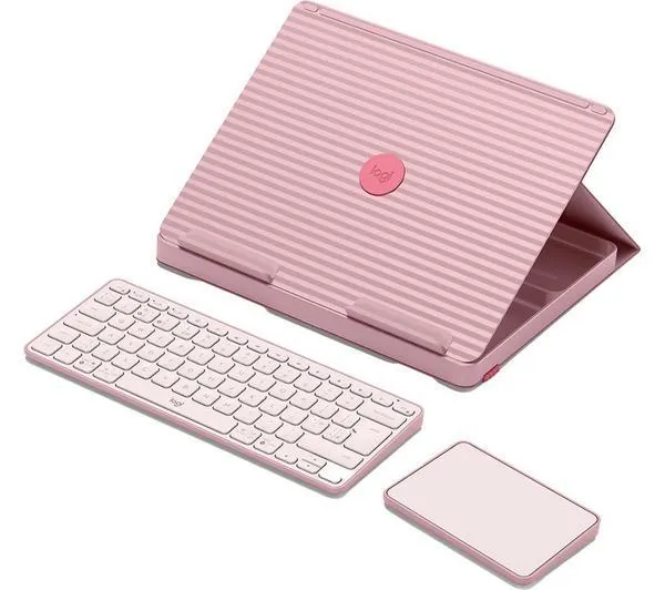 LOGITECH Casa Pop-up Desk Wireless Keyboard & Touchpad Set - Bohemian Blush