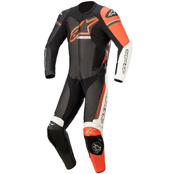 Alpinestars GP Force Phantom One Piece Leather Suit - Black / White / Red Fluo