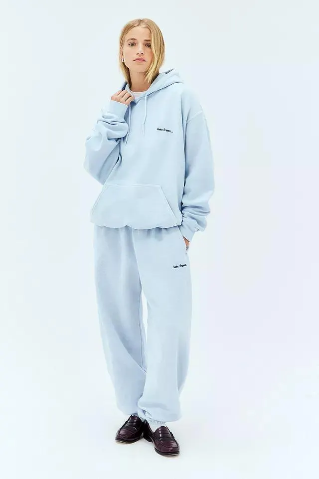 iets frans... Ice Blue Cuffed Joggers