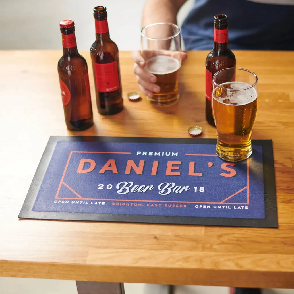 Personalised Modern Style Drinks Bar Runner