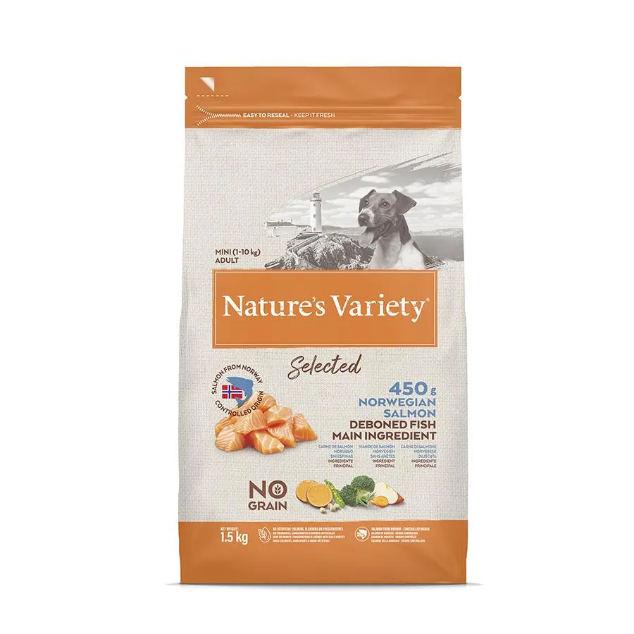 Natures Variety Selected Mini Breed Adult Dry Dog Food Salmon 1.5kg