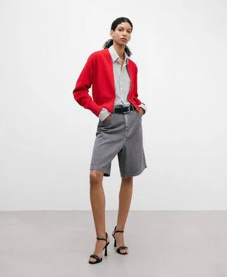 Short jacket in double-fronted knit