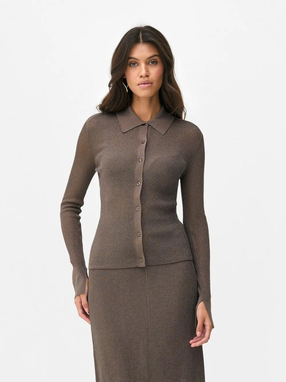 Casaco malha colarinho cintilante Paula Echevarría