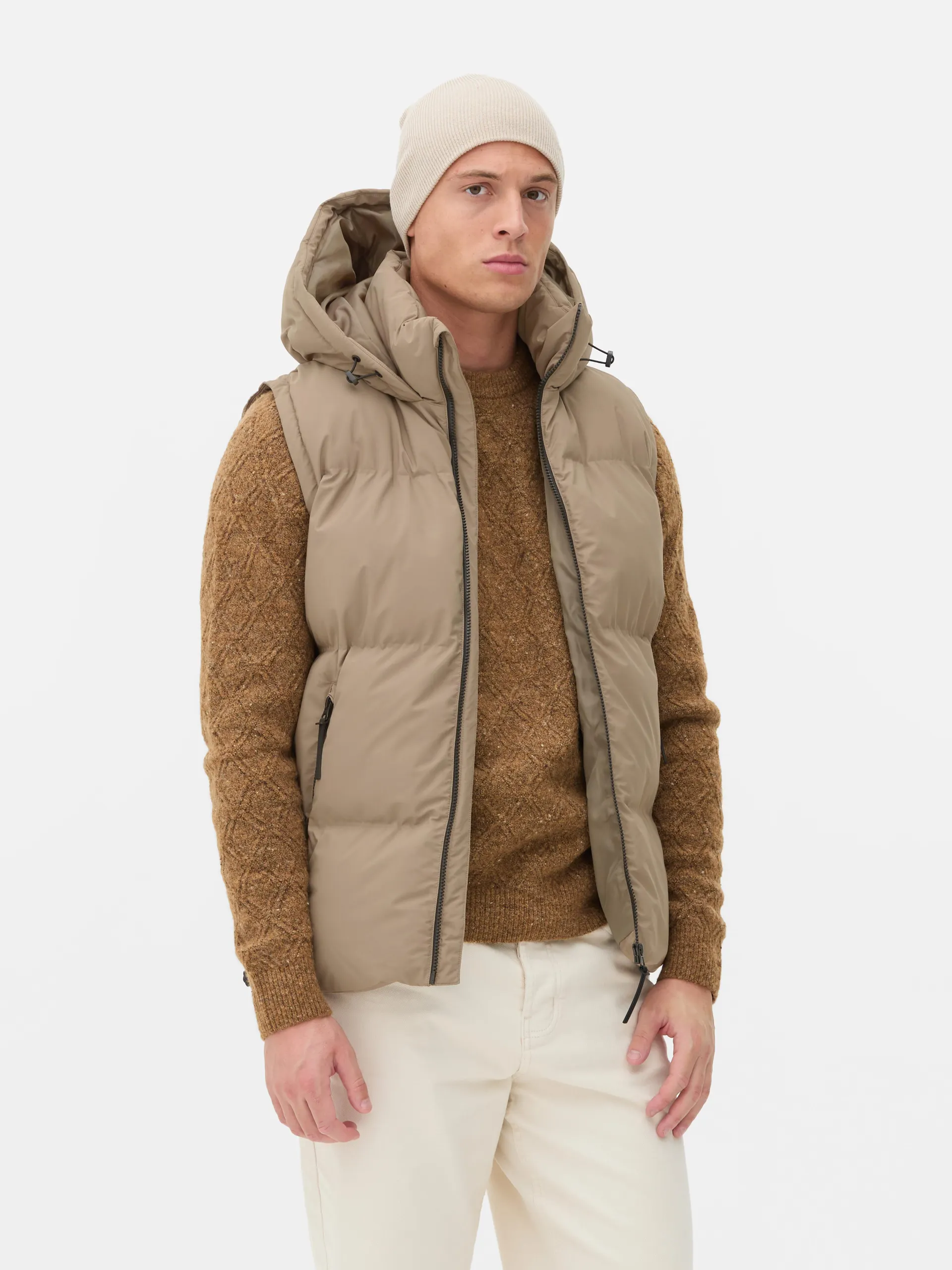 Colete capuz acolchoado