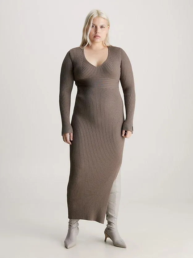 Slim Ribbed Midi Dress