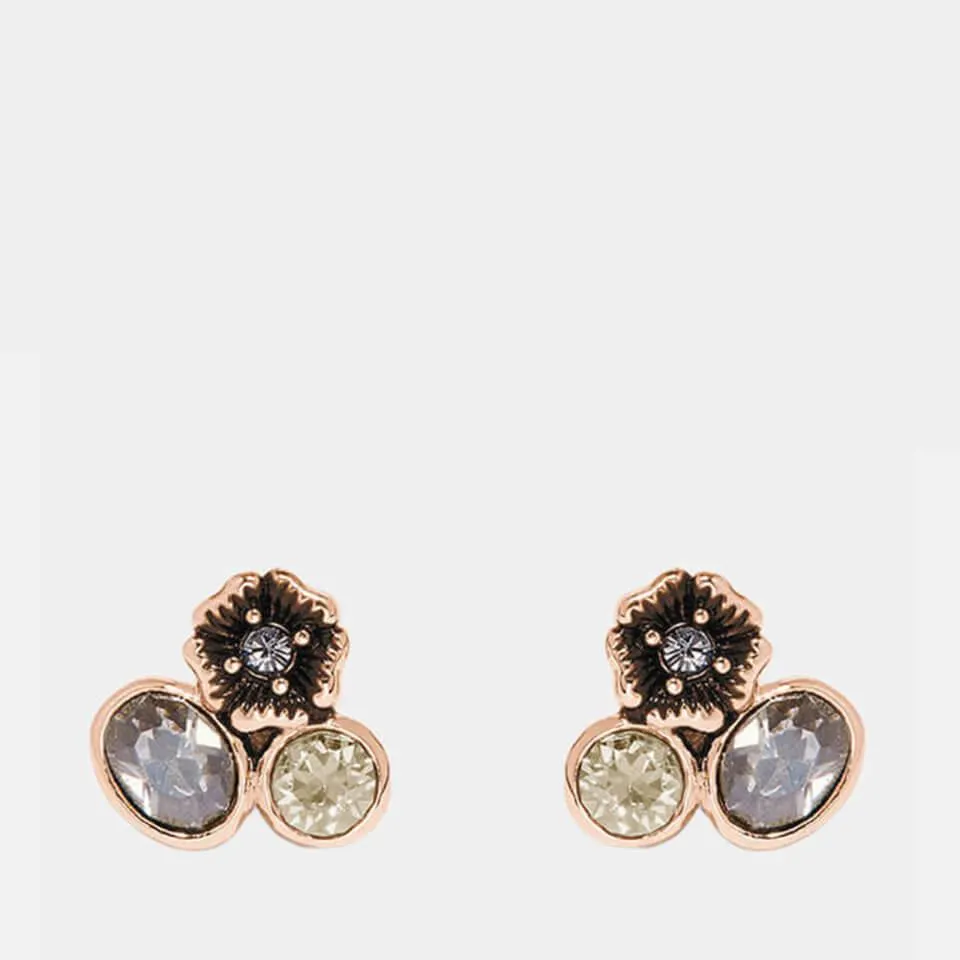 Coach Women's Mini Tea Rose Cluster Stud - Rose Gold/Multi
