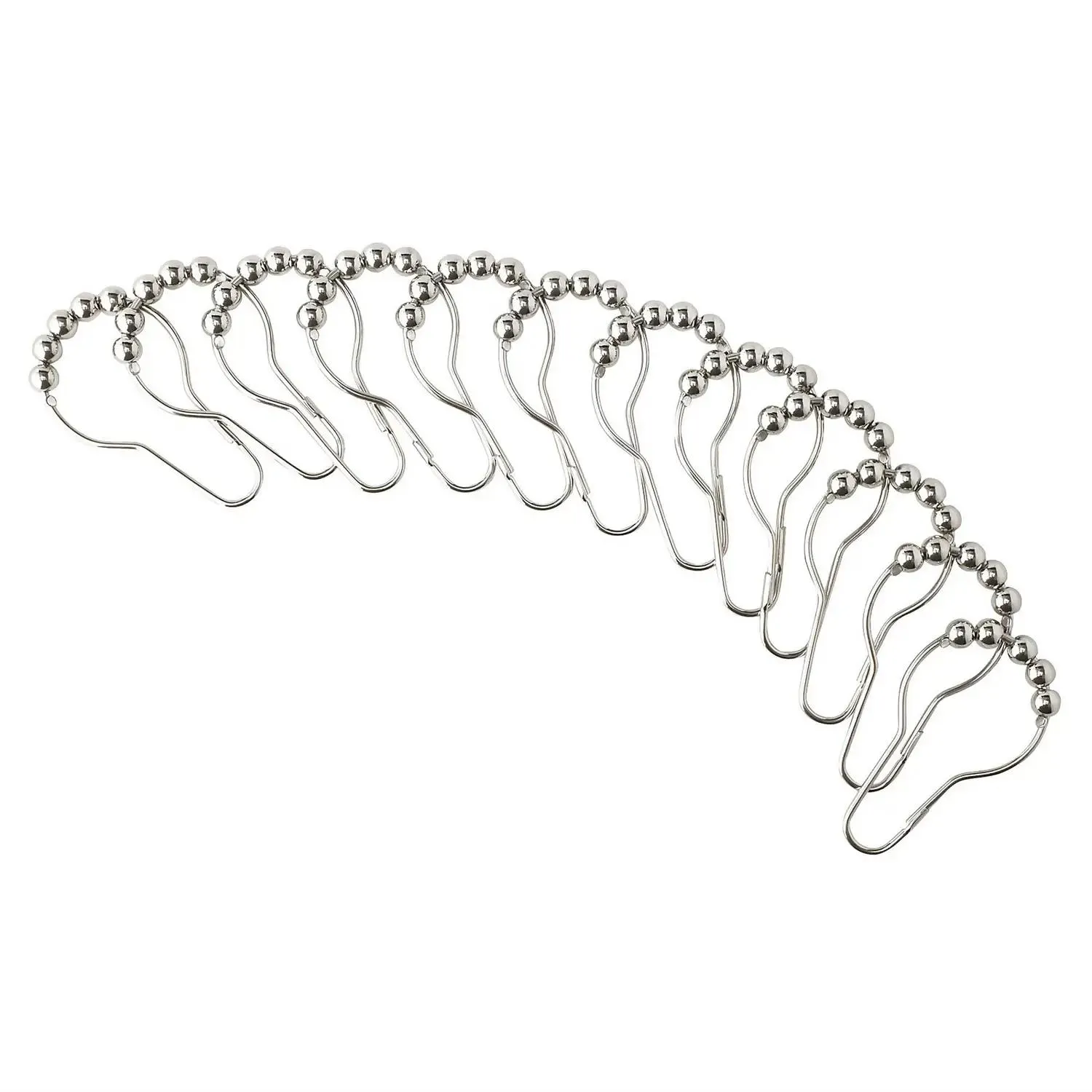 Aqualona Shower Curtain Roller Rings Chrome - 12 Pack