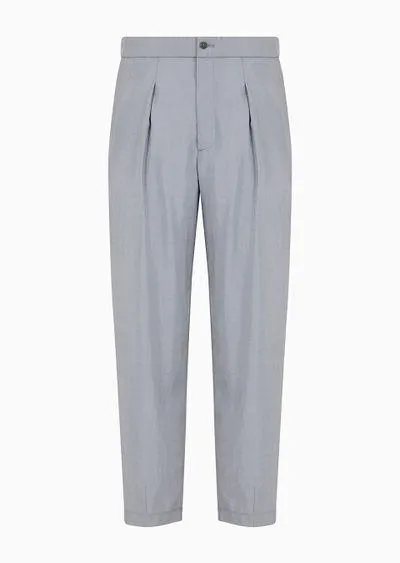 One-dart trousers in a silk-blend twill