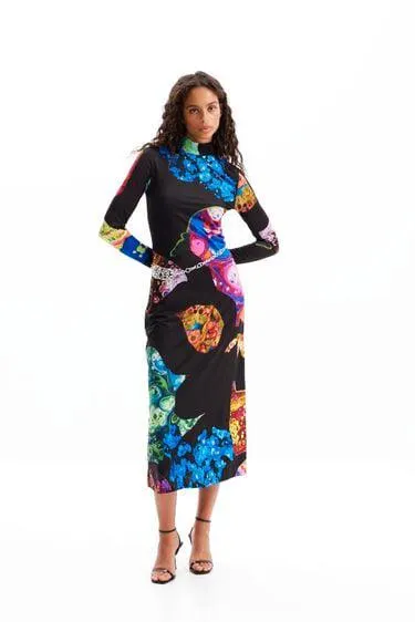 Slim mineral midi dress