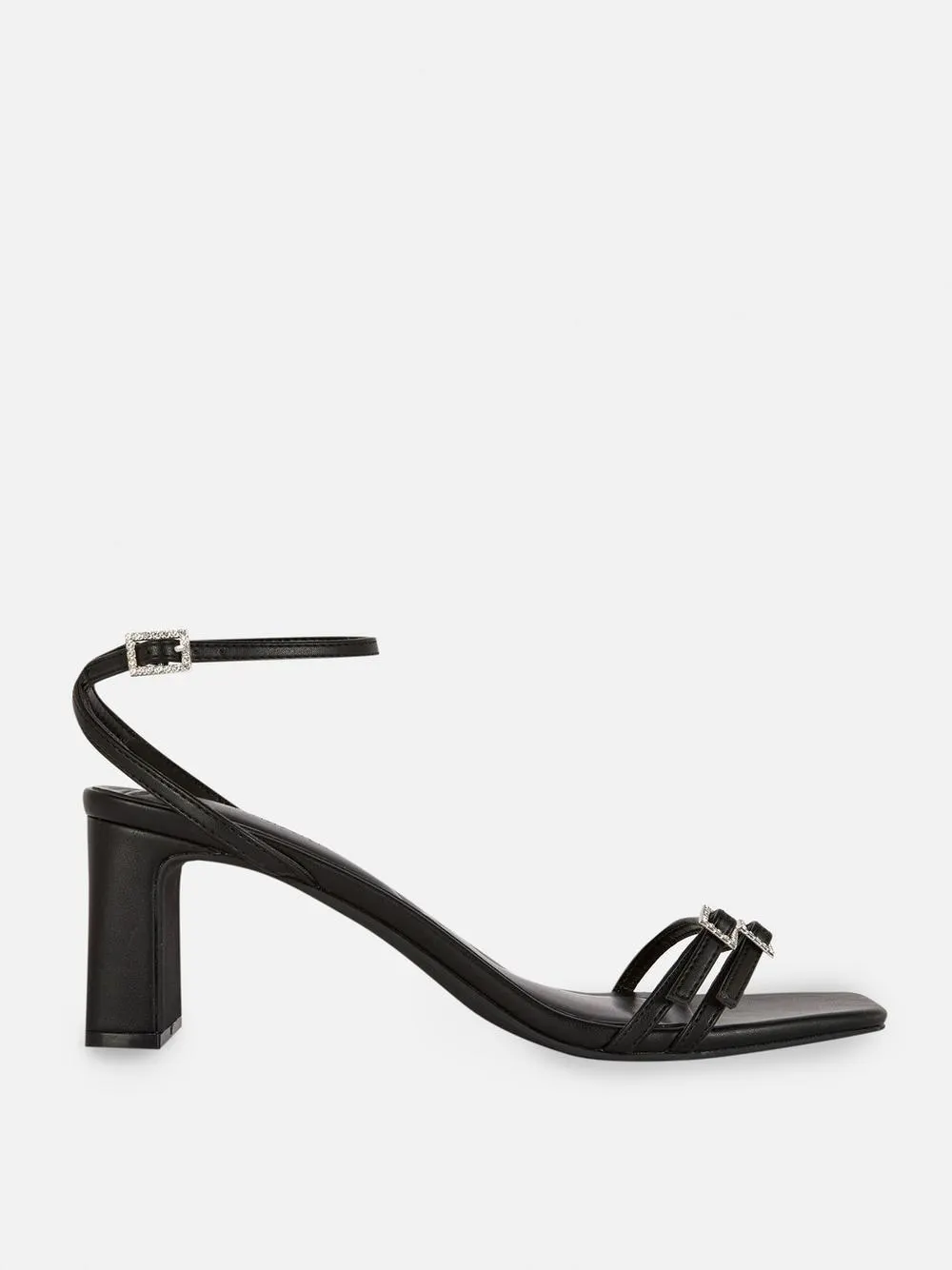 High Heels mit Blockabsatz und Strassschnallen