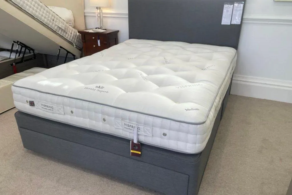 Vispring Herald Superb King size Drawer Divan set with Muses Headboard - EX DISPLAY