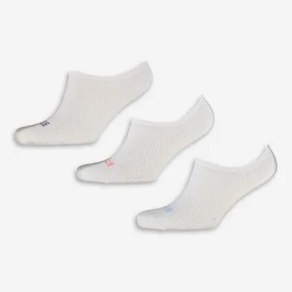 Three Pack White Bamboo No Show Trainer Socks