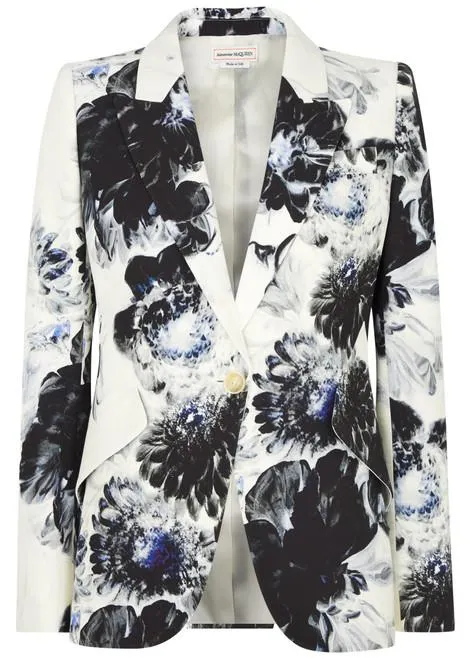 Floral-print blazer