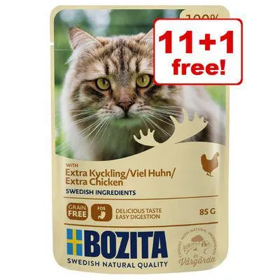 12 x 85g Bozita Wet Cat Food - 11 + 1 Free!*