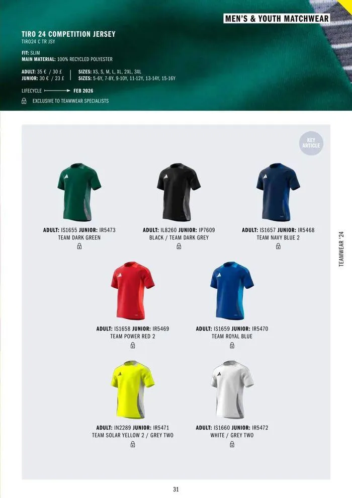 Adidas Teamwear 2024 from 11 March to 31 December 2024 - Catalogue Page 31
