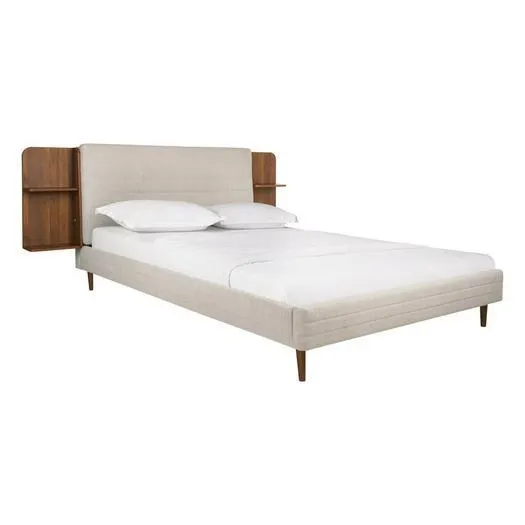 Santino King Size Bedframe With Shelves & USB