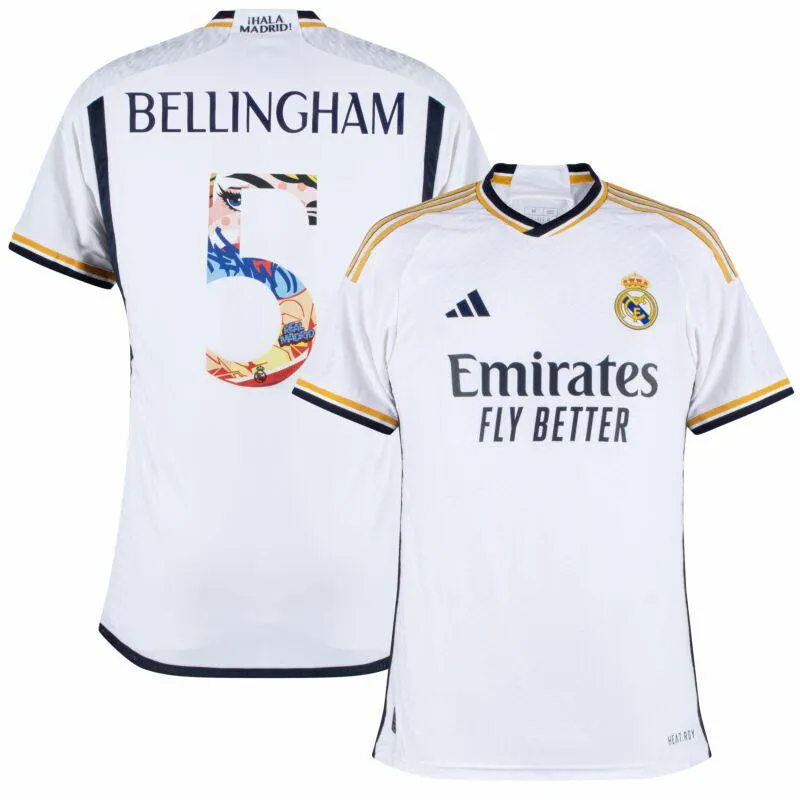 adidas Real Madrid Authentic Home Bellingham 5 Shirt 2023-2024 (Pre-Season Printing)