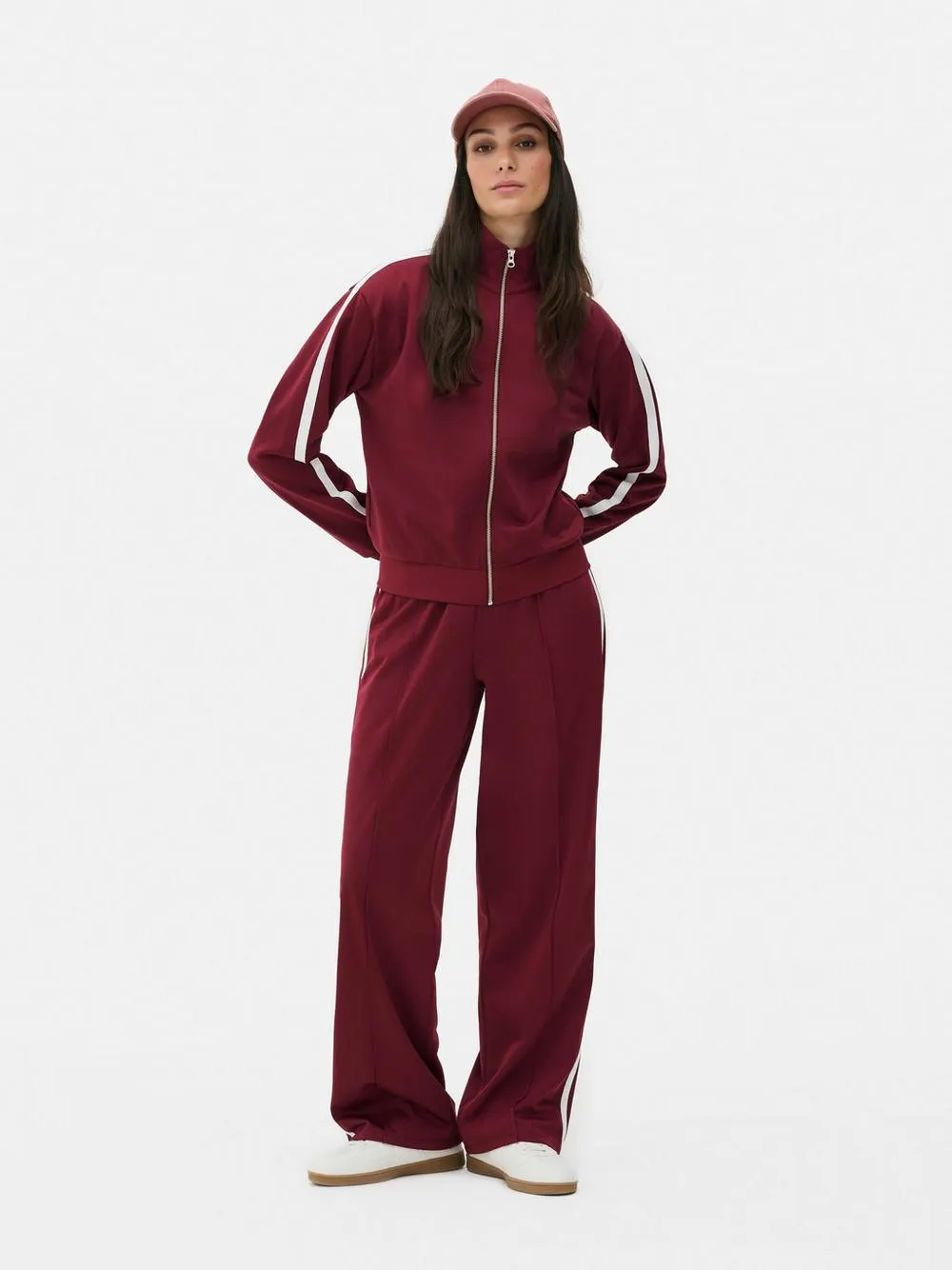 Striped Zip-Through Sports Top