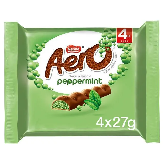 Aero Peppermint Mint Chocolate Bar Multipack x4 27g