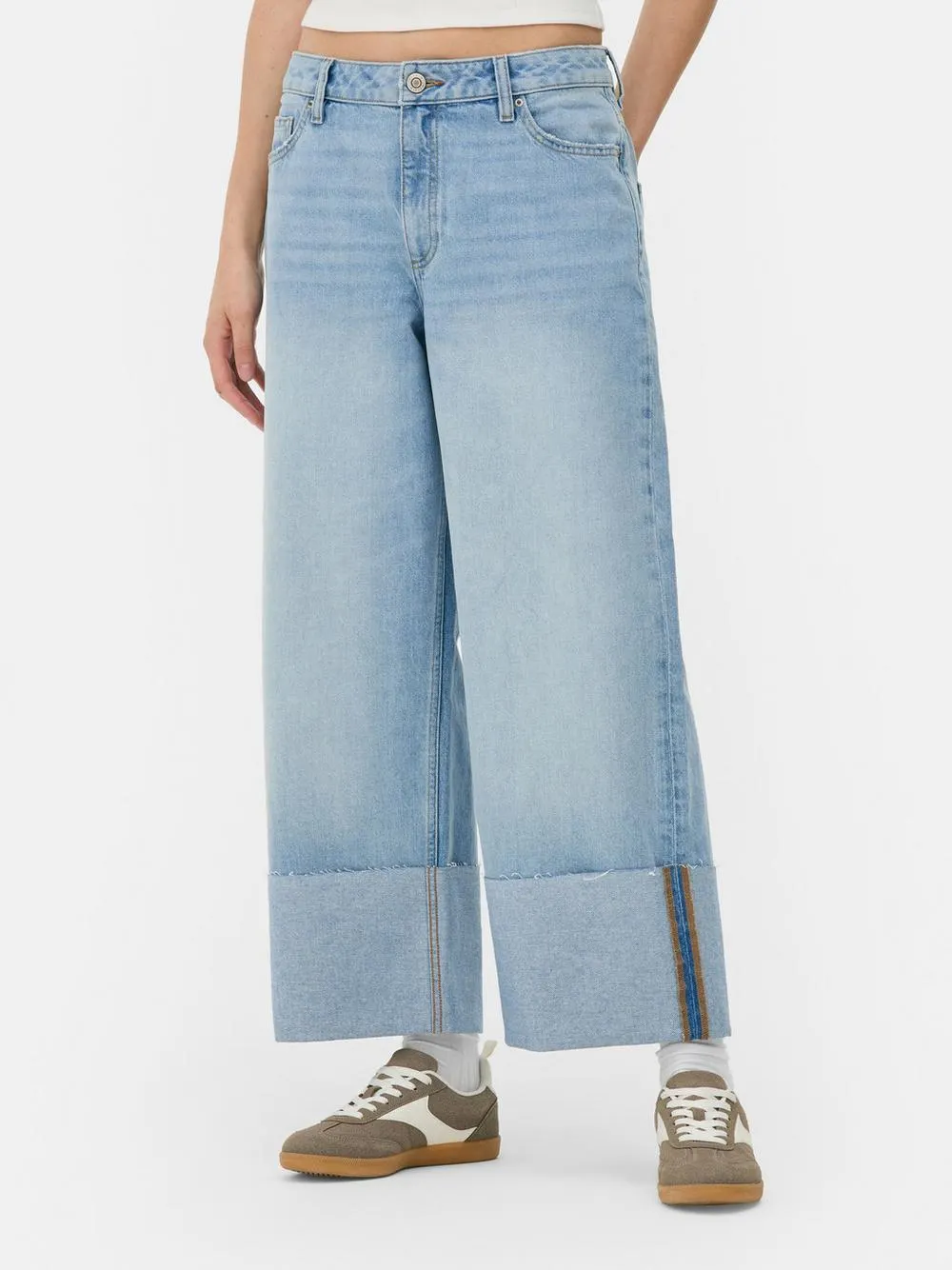 Turn Up Straight Leg Jeans