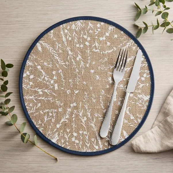 Set of 2 Jute Printed Placemats