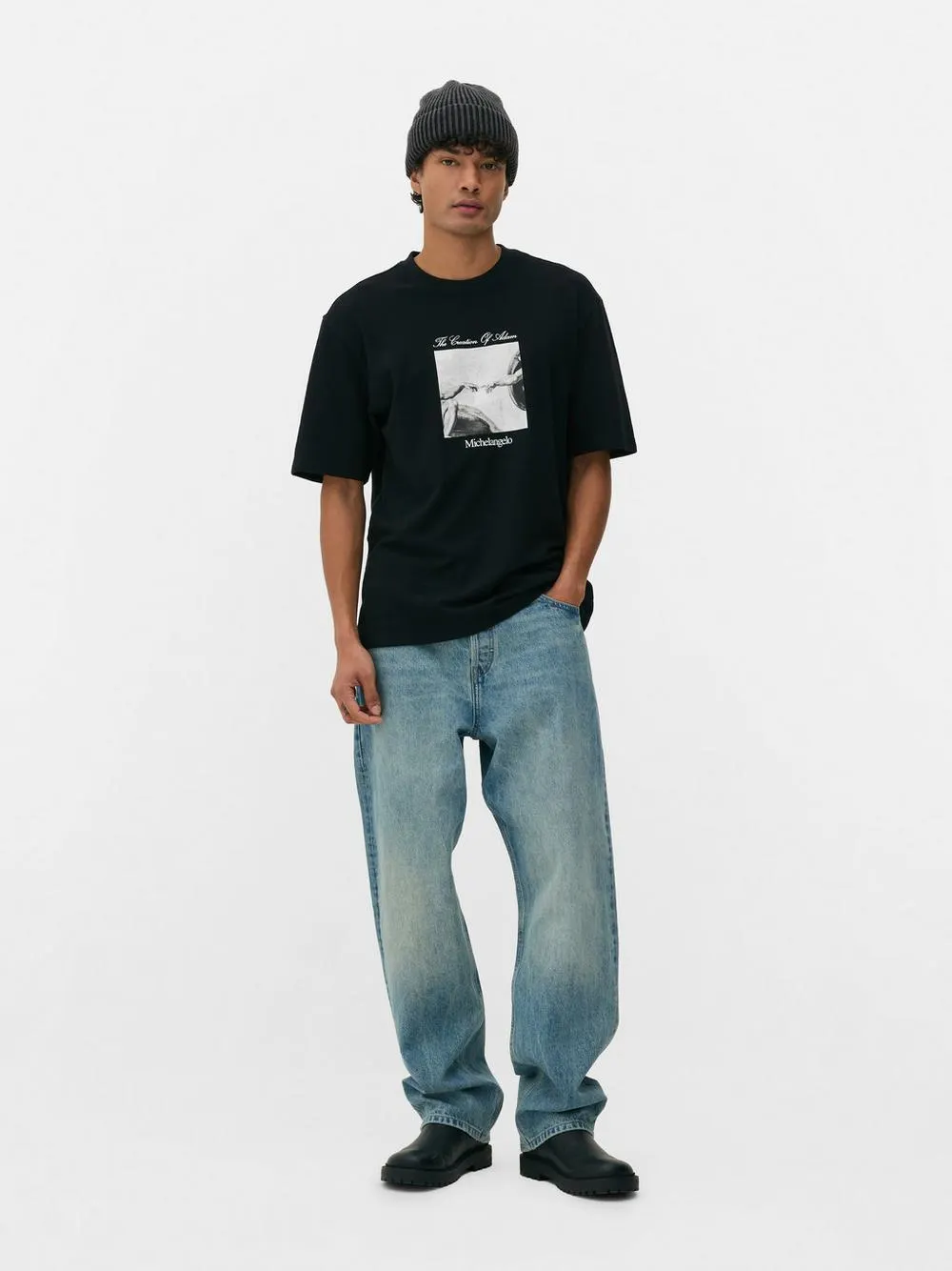 Camiseta con La Creación de Adán de Miguel Ángel