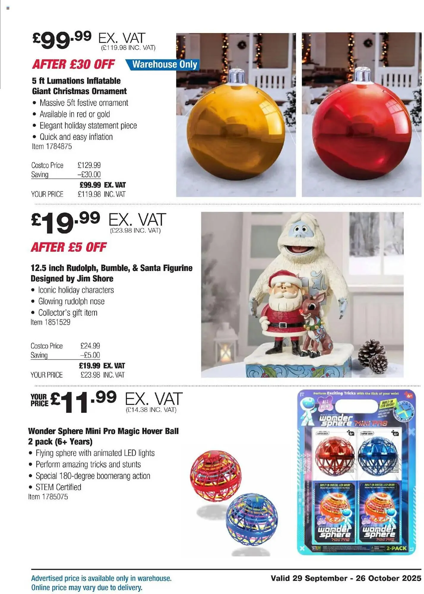 Costco leaflet from 29 September to 26 October 2025 - Catalogue Page 9