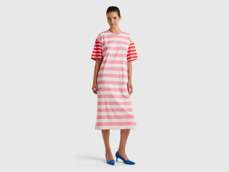 Striped round neck dress