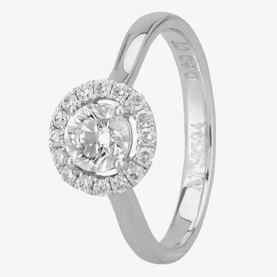 1888 Collection Platinum Certificated Brilliant Cut 0.60ct Diamond Floating Halo Ring DSR21