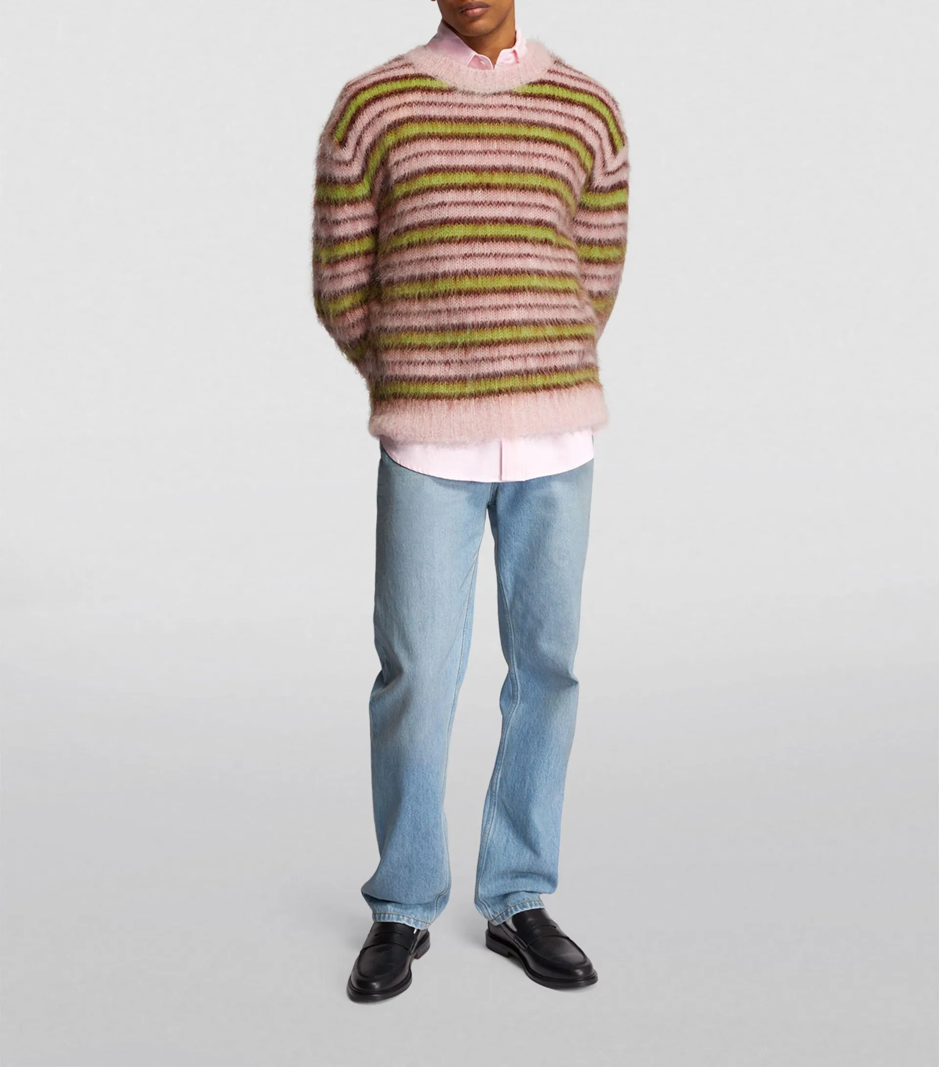 Mohair-Blend Striped Sweater