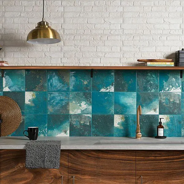 Raku Square Teal Tiles