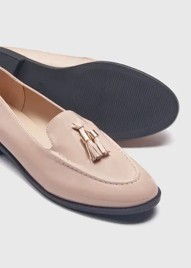 Nude Patent Tassel Loafers - Size 3