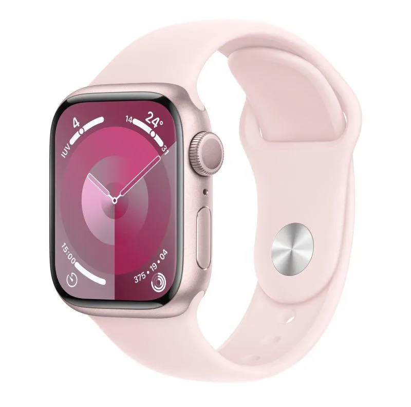 Apple Watch Series 9 GPS + Cellular 41mm Pink Aluminium Case with Light Pink Sport Band - M/L