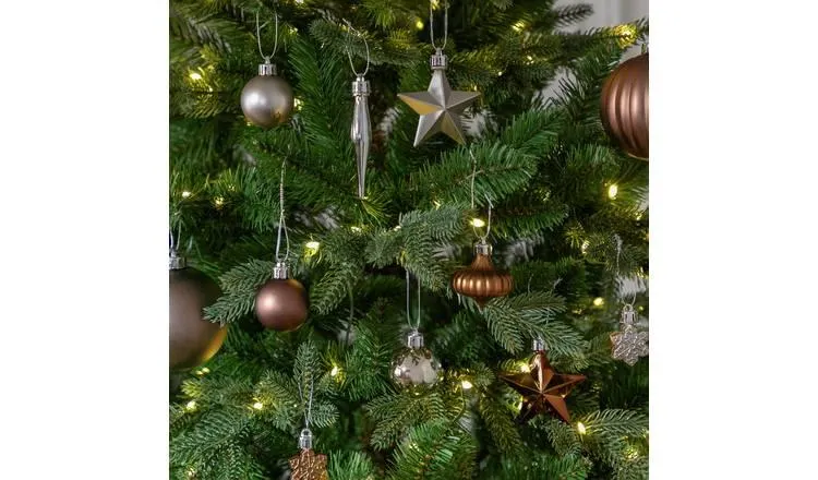 Habitat Pack of 49 Mixed Christmas Baubles - Neutrals