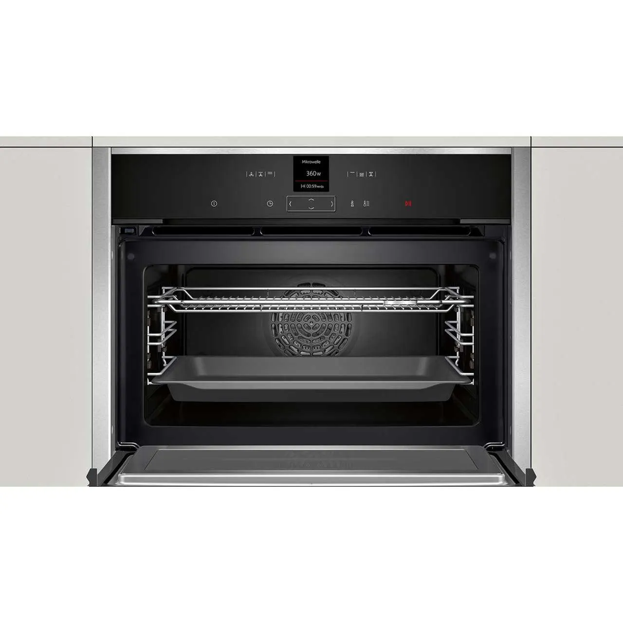 NEFF N70 C17MR02N0B Built In Compact Electric Single Oven with Microwave Function - Stainless Steel