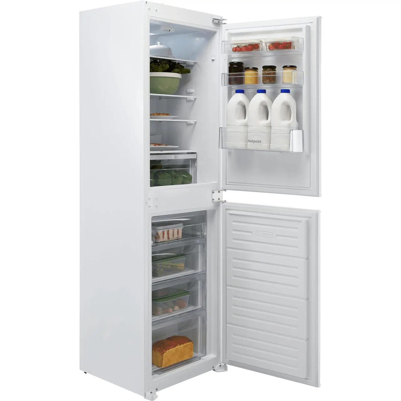 Hotpoint HBC185050F1 Integrated 50/50 Total No Frost Fridge Freezer with Sliding Door Fixing Kit - White - F Rated