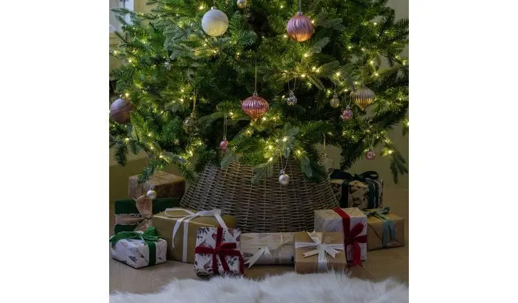 Habitat Brown and Grey Willow Christmas Tree Skirt