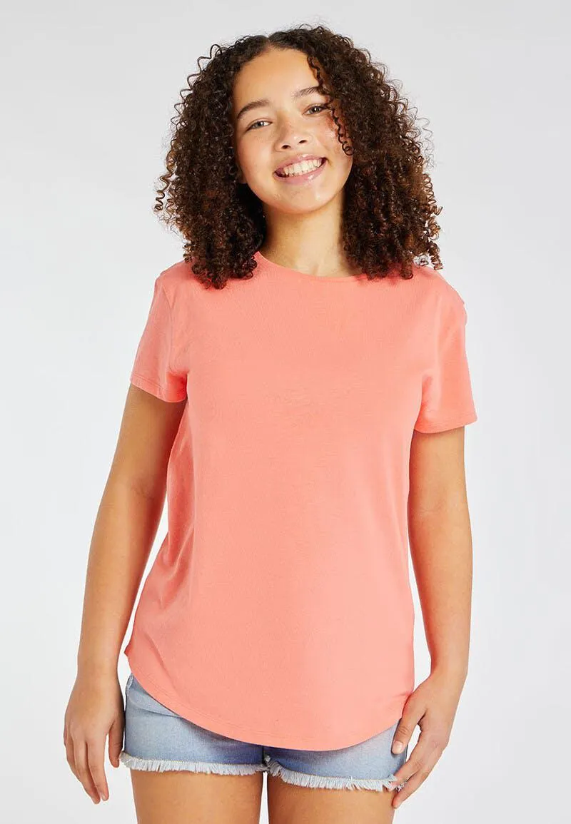 Older Girls Coral Cotton T-Shirt