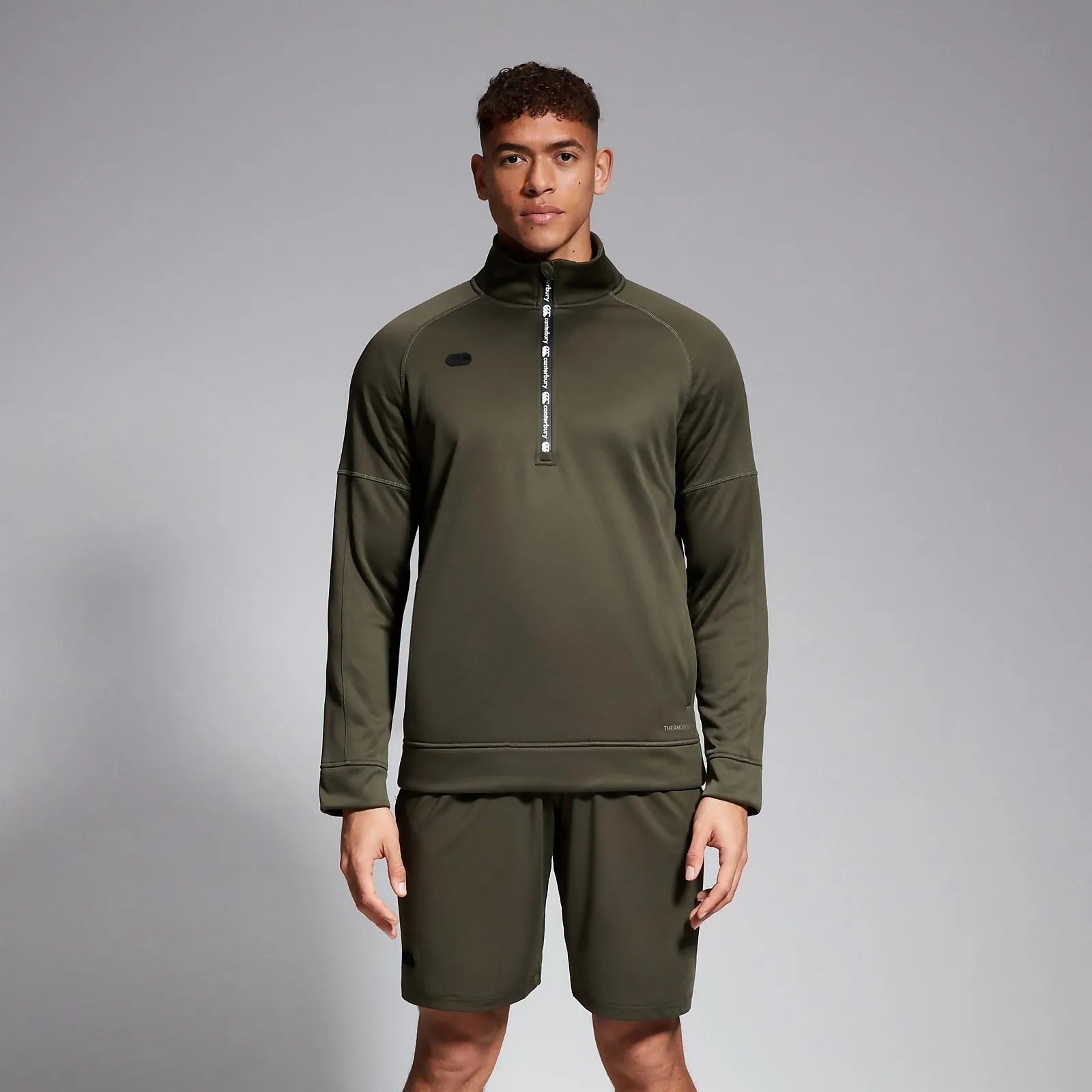 MENS 1/2 ZIP THERMOREG FLEECE GREEN