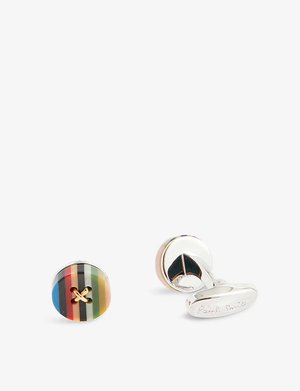 Button zinc-plated copper and resin cufflinks