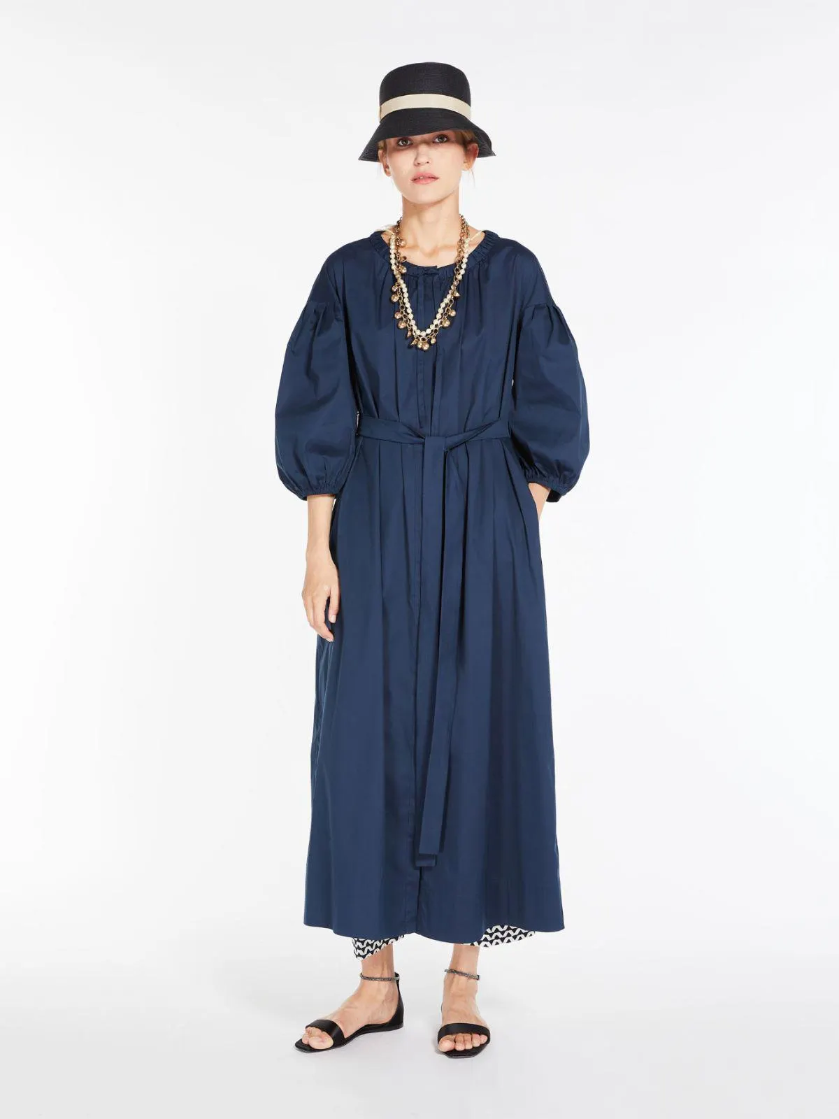 Stretch cotton poplin dress